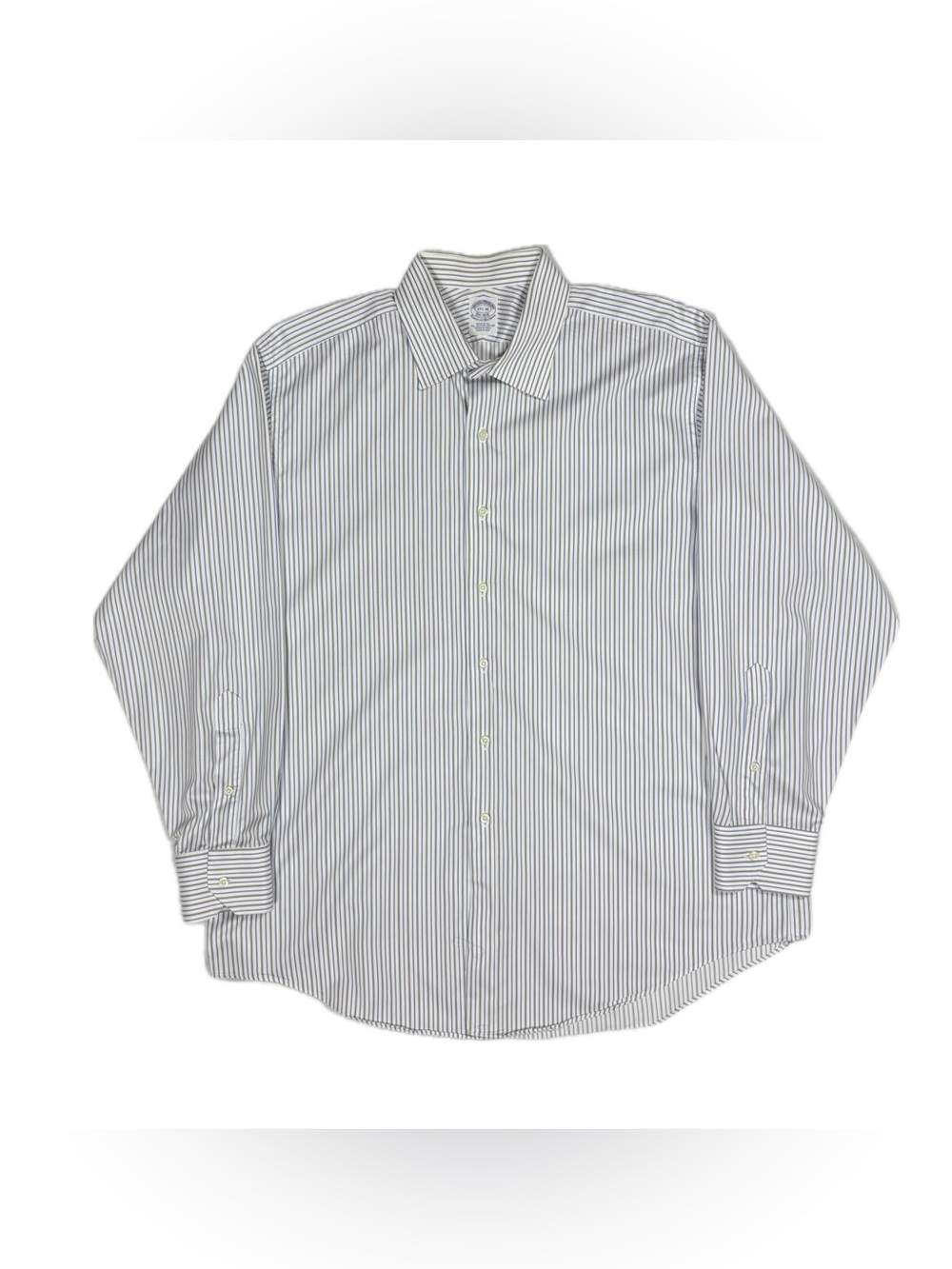 Brooks Brothers Makers Italy USA Egyptian Cotton Stripe Shirt Men 17.5 35 XL